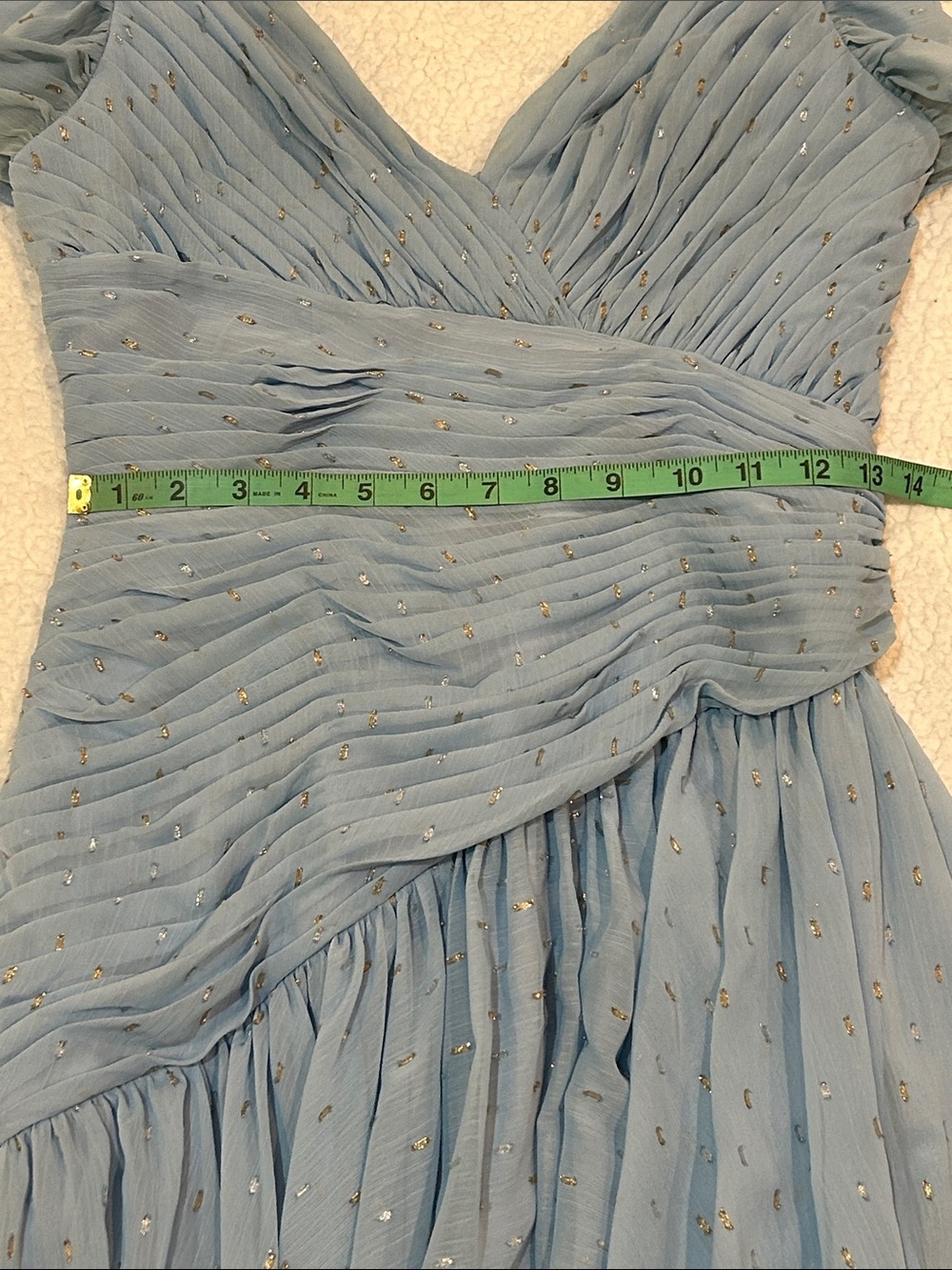 IEENA for Mac Duggal Chiffon Asymmetrical Ruched Gown Flutter Sleeves sz 4 Prom - Picture 8 of 17
